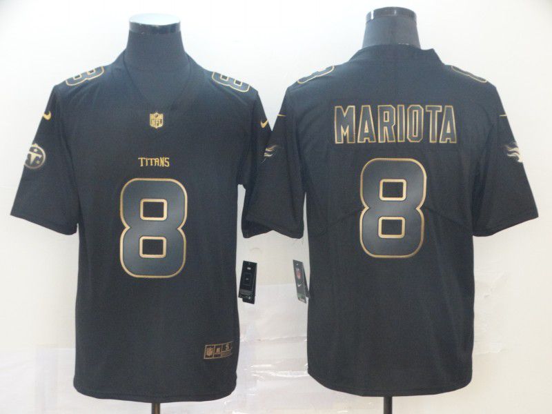 Men Tennessee Titans #8 Mariota Nike Black Smoke Fashion  Limited Jersey